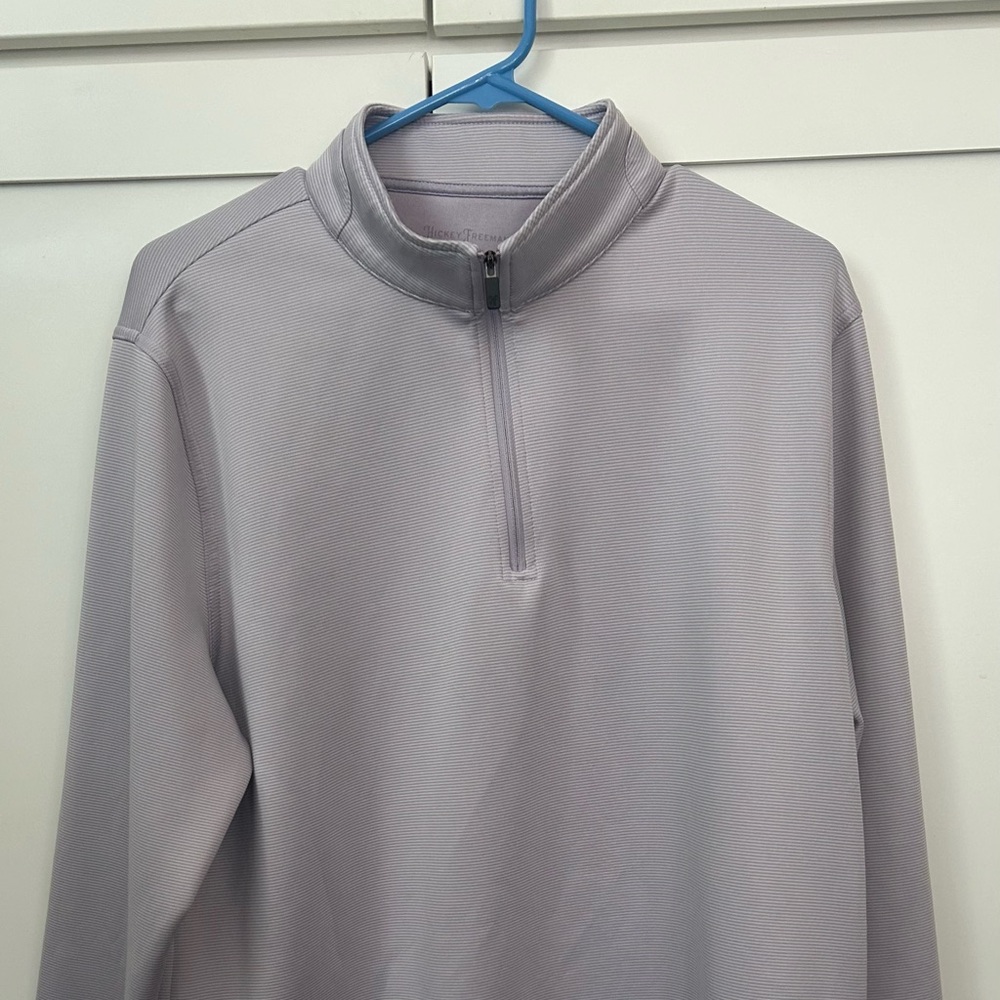 Hickey Freeman Men's Light Gray Zip-Up Sweater